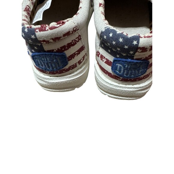 Hey Dude Wally Youth Off White Patriotic 12C New - Picture 8 of 13